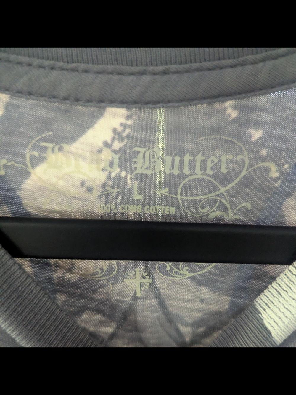 $9 Brad Butter Size L Y2K Butterfly Fleur De Lis Grunge Beaded Wings - Picture 3 of 4